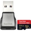Карта памяти SanDisk Extreme Pro microSDXC 64GB + кардридер [SDSQXPJ-064G-GN6M3]